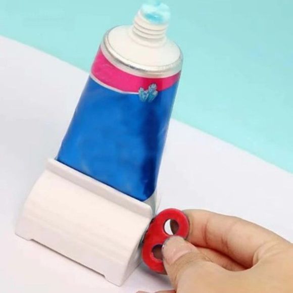ROLLING TUBE TOOTHPASTE SQUEEZER DISPENSER HOLDER STAND IN RED - Picture 5 of 15